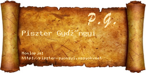 Piszter Gyöngyi névjegykártya
